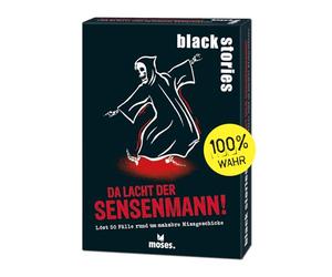 moses. Black Stories Da Risa de la Parca! - 50 Casos en Torno a desventuras macabras, el Juego de Cartas de Crimen, Dos Variantes de Juego, Juego de Rompecabezas para jóvenes y Adultos