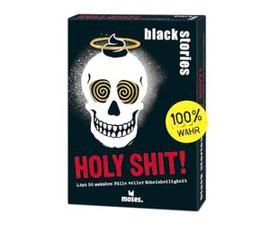 moses. Black Stories Holy Shit! 50 Casos macabros llenos de hipocresía - Juego de Rompecabezas en Torno a absurdos y Verdaderos Casos religiosos para meditar, para 2 o más Jugadores a Partir de 12