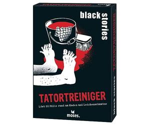 moses Black Stories - Juego de 50 acertijos Negros de Cuervo Alrededor de Gusanos y maternas de Crimen en un Nuevo diseño con Dos Variantes, Juego de Rompecabezas con Caso de Thomas Kundt, 90044,