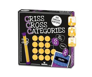 moses. Criss Cross Categories, el apasionante Juego de Palabras para Toda la Familia, una emocionante Mezcla de río Ciudad-Tierra y Bingo, con 400 categorías para 2 a 6 Finales de Juego a Partir de 8
