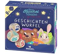 moses. 38177 Cuentos Cuentos Cuentatos de Cuentos, 9 Dados de Cuento para Niños, Juego Creativo de Cuentos de Buenas Noches con Cubo de Madera Extragrande, Juego de Niños para 1-6 Jugadores a Partir