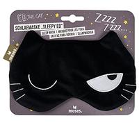 Moses Ed The Cat - Antifaz para dormir Sleepy Ed - Suave máscara de dormir de punto con banda ancha y elástica