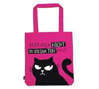 moses Ed the Cat - Bolsa de tela de algodón 100% con diseño de gato, con soporte para la compra, oficina o universidad, 39 x 42 cm, Rosa., 39 cm x 42 cm, No mires