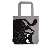 moses. Ed the Cat Shopper Nope - Bolsa de tela 100% algodón para la compra, oficina o universidad, color gris, gris, 39 x 42 cm, Minimal