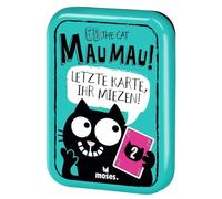 moses. Ed, The Cat - MAU MAU - Juego clásico de Juegos a Partir de 6 años, Loco Juego de Cartas para Toda la Familia, Juego de Viaje Compacto para 2-6 Jugadores, Blanco