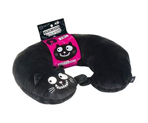 moses. Ed, The Cat Nackenkissen | 2-in-1 Nackenhörnchen und Kopfkissen für Reisen In Katzen-Form Almohada de Viaje, 28 cm, Negro (Schwarz)