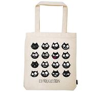 Moses Ed, The Cat Shopper Edyoucation | Tragetasche aus 100% Baumwolle | Einkaufstasche Bolso Bandolera 42 Centimeters Marfil (Natur)