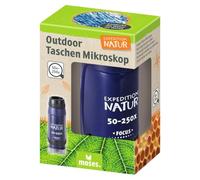 moses. Expedition Natur - Microscopio de bolsillo para exteriores - Microscopio portátil para niños con aumento de 50-250x, luz LED, compacto y ligero, perfecto para descubrimientos al aire libre