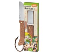moses. Expedition Natur - Sierra de mano plegable, sierra infantil con mango de madera, protector de dedos y puntas redondeadas, hoja de acero inoxidable, herramienta al aire libre para niños