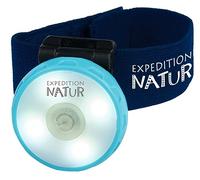 moses Expedition - Pulsera de luz con clip y movimiento, con conector mini USB, 4 modos de luz, correa ajustable, cabezal de lámpara giratorio, efecto brillante en la oscuridad, Plástico