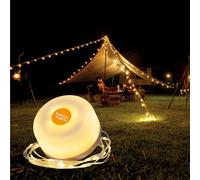 moses. Fernweh - Guirnalda de luces para acampada (recargable, USB-C, 2 en 1, con 8 m de cadena de luces LED y bola de luz, para exterior e interior, con 5 modos de iluminación y caja de regalo)