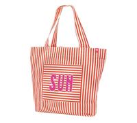 moses. Fernweh XL Shopper - Bolsa de transporte (40 cm, 100% algodón, con base y compartimento exterior), multicolor, 40 cm lang, 14 cm breit und 50 cm hoch, Sun