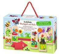 moses. Juego de lanzamiento de madera, para interior y exterior, juego de niños para diversión en el jardín y al aire libre, juego de habilidad para niños a partir de 3 años y 2-3 jugadores, diseño de