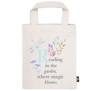 moses. Libri_x - Bolsa de tela para libros con diseño floral, 100% algodón, aprox. 20 x 24 cm, funda de libro para viajes, idea de regalo para lectores