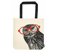 Moses libri_x Shopper - Bolsa de la Compra (100% algodón, 42 cm), diseño de búho, Color Natural