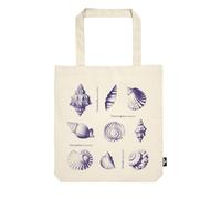 moses. libri_x Shopper Seashells - Bolsa de la compra (100% algodón), diseño marítimo de conchas marinas, bolsa de la compra reutilizable con asas largas, beige, Retro