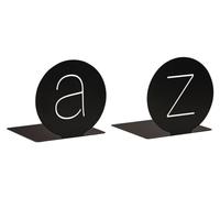 moses. libri_x Sujetalibros Redondo A&Z - Juego de 2 Soportes Decorativos de Metal para Libros, Color Negro con Aspecto Moderno Recortado