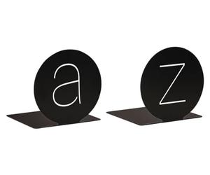 moses. libri_x Sujetalibros Redondo A&Z - Juego de 2 Soportes Decorativos de Metal para Libros, Color Negro con Aspecto Moderno Recortado