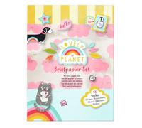 moses. Lovely Planet - Juego de papel de carta, sobres y pegatinas de colores en práctica carpeta de almacenamiento, utensilios para cartas y amigos, regalo de escolarización, cumpleaños infantiles