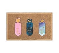 Moses Marcapáginas magnéticos Místicos | Juego de 3 marcadores magnéticos | Marcadores de libros | Encantador ilustrado 31158 marrón