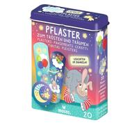 moses. Pequeños tiritas luminosas para pequeñas lesiones y heridas, con bonitos motivos y efecto luminoso, 20 tiritas adhesivas en 3 tamaños diferentes en una lata de metal