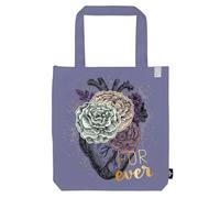 moses. Shopper Forever - Bolsa para libros (100% algodón), diseño de corazón anatómico, morado, talla única, Retro