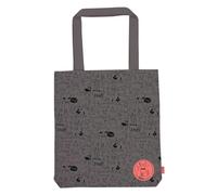 moses. Shopper Pawsitive Vibes - Bolsa de tela morada para amantes de los perros, 100% algodón, aprox. 39 x 42 cm, ideal como regalo de perro, gris, Dogs Allover