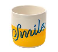 moses. Taza de café de cerámica con diseño de sonrisa, sin asa, con impresión interior y exterior, taza de cerámica con degradado Dipdye, apta para lavavajillas y microondas, 300 ml