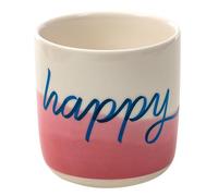 moses. Taza de café Happy de cerámica moderna sin asa, con impresión interior y exterior, taza de cerámica con degradado Dipdye, apta para lavavajillas y microondas, 300 ml