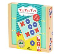 Moses. Tic Tac Toe, clásico juego de estrategia en formato compacto, juego de viaje para casa y de viaje, juguete nostálgico de madera para niños a partir de 4 años
