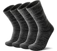 MOSEY KOSY 4 Pares de Calcetines de Lana Merino para Caminar y Senderismo Cálidos Extra Grosos Térmicos Cómodos con Corte Alto para Trabajo para Mujer y Hombre(Serie Negra,36-42)