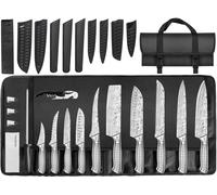 MOSFiATA Juego Cuchillos Cocina Profesional con Funda y Estuche, Set Cuchillos Chef 17 Piezas