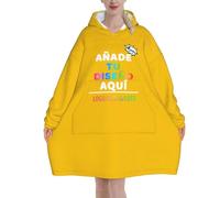 MOSGDBV Batamanta Personalizada con Capucha Adultos - Personaliza con Foto, Texto o Imagen, Sudadera Manta, Bata Manta, Navidad o Cumpleaños