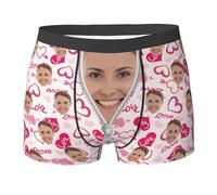 MOSGDBV Calzoncillos Hombre Boxer Personalizados Ropa Interior Personalizada con Foto y Cara Regalo Divertido y Original para Novio, Marido Pareja San Valentín Aniversarios Bodas cumpleaños