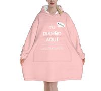 MOSGDBV Manta con Capucha Personalizada para Hombres y Mujeres - Texto/Imagen/Foto, Batamanta, Sudadera Manta, Regalo Cumpleaños y Aniversario