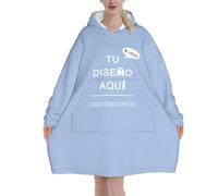 MOSGDBV Manta con Capucha Personalizada para Hombres y Mujeres - Texto/Imagen/Foto, Batamanta, Sudadera Manta, Regalo Cumpleaños y Aniversario