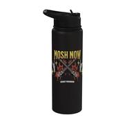 Mosh Now Regret Tomorrow Festival Metal Rock Humor Stainless Steel Insulated Water Bottle