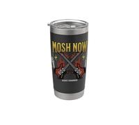 Mosh Now Regret Tomorrow Festival Metal Rock Humor Vaso térmico de acero inoxidable de doble pared