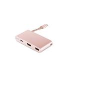 Moshi 99 mo084206, HDMI, Thunderbolt 3, USB 3.0 (3.1 Gen 1) Type-A, USB 3.0 (3.1 Gen 1) Type-C, USB 3.0 (3.1 Gen 1) Type-C, MacBook Pro (Retina, 15-inch, late 2016) MacBook Pro (Retina, 13-inch, late 2016), carga, Oro, Aluminio