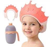 MOSIERRY Gorro de baby shower para niños con jarra de baño, protector ajustable para lavar el cabello de los niños pequeños, visera de baño para bebé, sombrero de champú para niños pequeños de 1 a 9