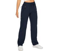 mosingle Pantalones cargo para mujer, ligeros, de secado rápido, UPF 50, pantalones de senderismo, safari, viajes, trabajo, casual, pantalones de golf, bolsillos con cremallera, azul oscuro, L
