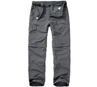 mosingle Pantalones de senderismo para hombre, estilo safari, ligeros, de secado rápido, convertibles, para viajes, pesca, transpirables, para exteriores, gris, 40