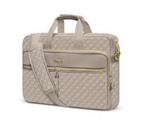 MOSISO 13-13,3 Pulgadas Laptop Bolsa, Maletín para Mujeres&Hombres, 14 Pulgadas Cuadrado Acolchado Ordenador Messenger Bolso Oficina Viajes Negocios con 3 Bolsillos&Correa,Marrón Taupe