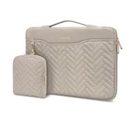 MOSISO 13,3 Pulgadas 360 Protección Funda Portátil, 13-13,3 Pulgadas Laptop Sleeve Compatible con MacBook Air/Pro 13 13,6/Pro 14, Acolchada Rectángulo Bolsa con Asa&Bolsillo&Small Caso,Marrón Taupe