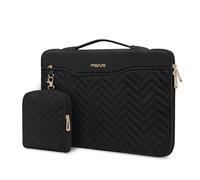 MOSISO 13,3 Pulgadas 360 Protección Funda Portátil, 13-13,3 Pulgadas Laptop Sleeve Compatible con MacBook Air/Pro 13 13,6/Pro 14, Acolchada Rectángulo Bolsa con Asa&Bolsillo&Small Caso,Negro