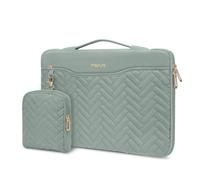 MOSISO 13,3 Pulgadas 360 Protección Funda Portátil, 13-13,3 Pulgadas Laptop Sleeve Compatible con MacBook Air/Pro 13 13,6/Pro 14, Acolchada Rectángulo Bolsa con Asa&Bolsillo&Small Caso,Verde Antiguo
