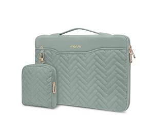 MOSISO 13,3 Pulgadas 360 Protección Funda Portátil, 13-13,3 Pulgadas Sleeve | Compatible con MacBook Air/Pro 13 13,6/Pro 14, Acolchada Rectángulo Bolsa con Asa&Bolsillo&Small Caso,Verde Antiguo