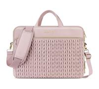 MOSISO 13,3 Pulgadas Bolso Hombro Portátil, 13-14 Pulgadas Bolsos Ordenador | Compatible con MacBook Air 13 13,6 M4 M3 M2 M1/Pro 13/14 HP Dell ASUS, Bolso Bandolera Diseño Espiga con Asa&Bolsillo,Rosa