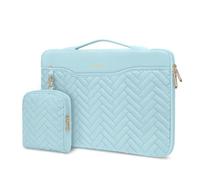 MOSISO 15-15,6 Inch 360 Protección Funda Portátil Compatible con MacBook Air 15/Pro 16 M4 M3 M2 M1 2025-2019,16 Pulgadas Laptop, Acolchada Rectángulo Bolsa con Asa&Bolsillo&Small Caso,Azul Hielo