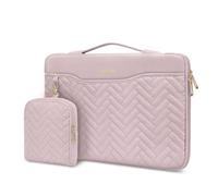 MOSISO 15-15,6 Pulgadas 360 Protección Funda Portátil, 16 Pulgadas Laptop Sleeve Compatible con MacBook Air 15/Pro 16 M3 M2 M1 Acolchada Rectángulo Bolsa con Asa&Bolsillo&Small Caso,Rosa